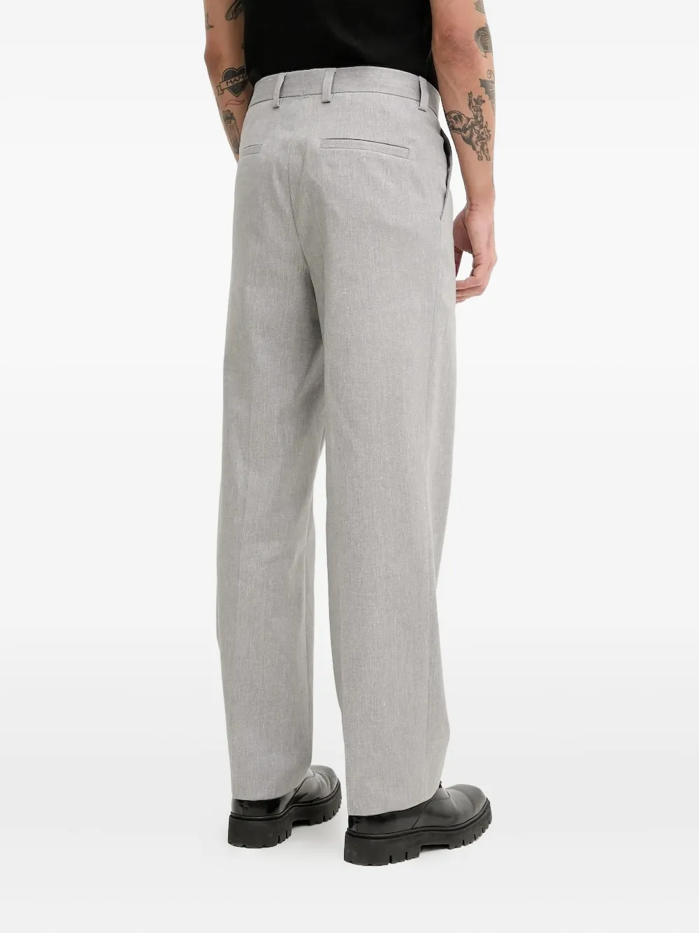 HUGO pleated regular trousers - Grijs