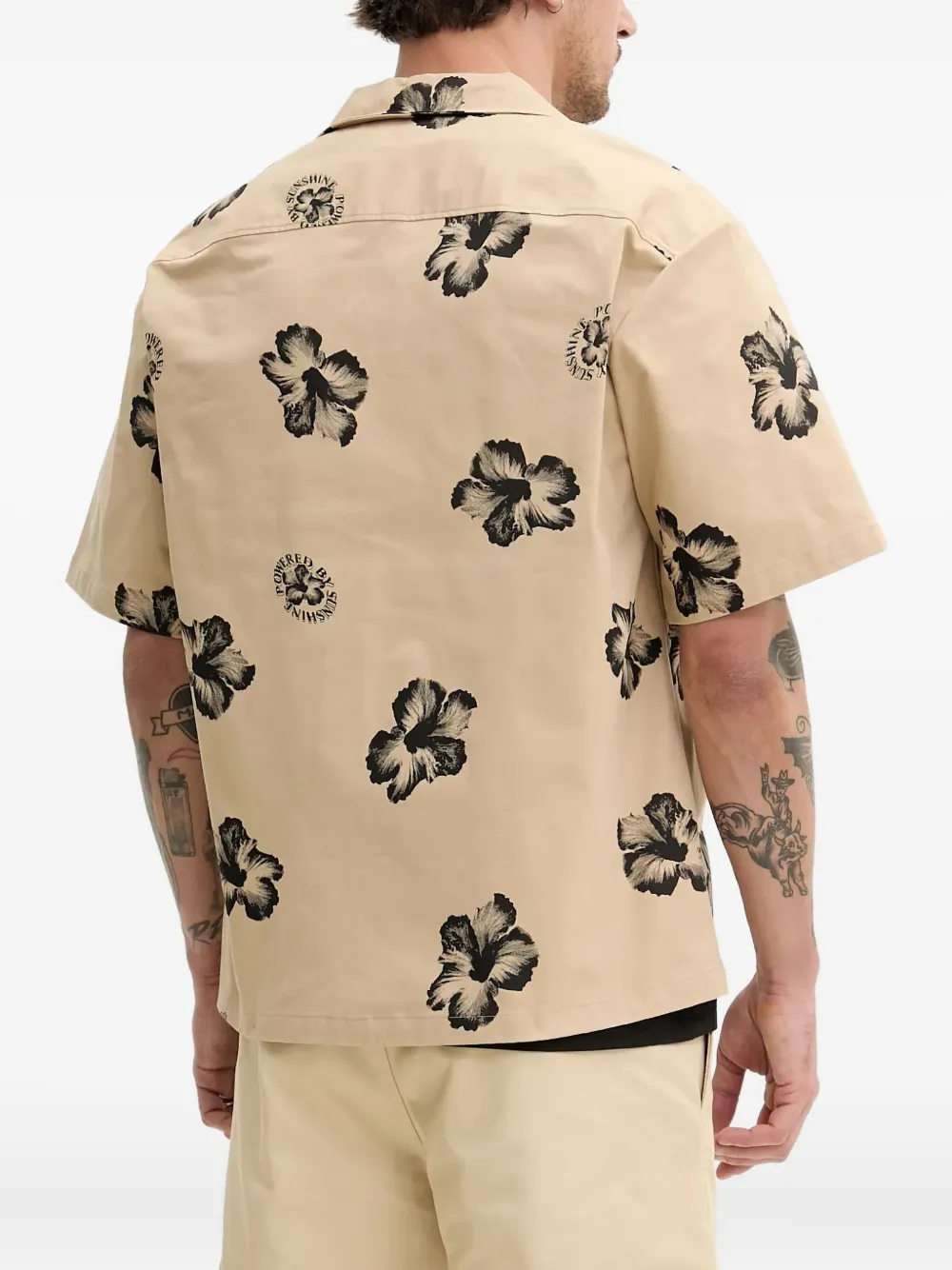 HUGO Overhemd met bloemenprint Beige