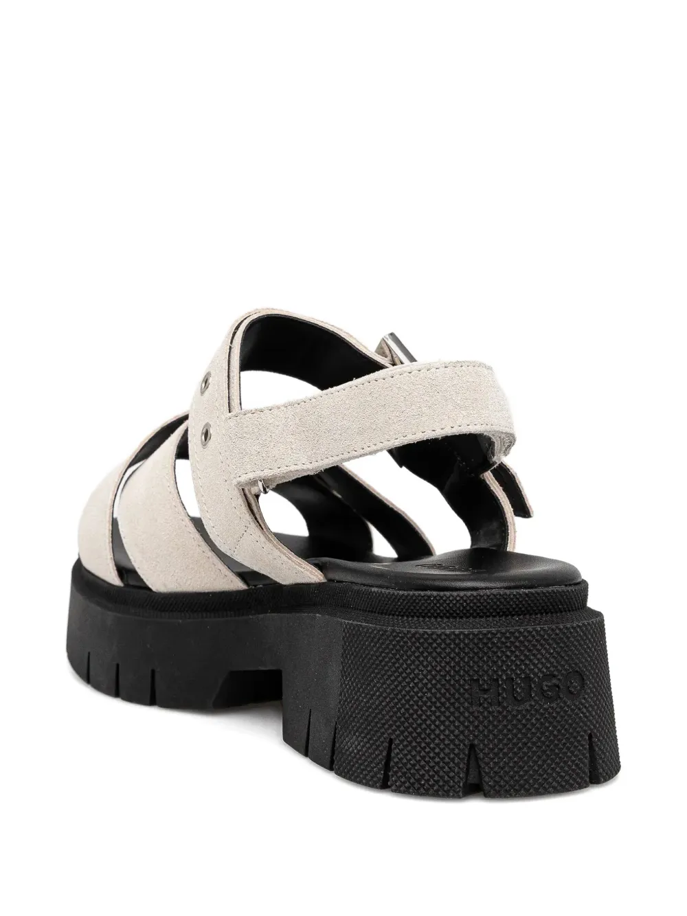 HUGO buckle-strap suede sandals 102 NATURAL