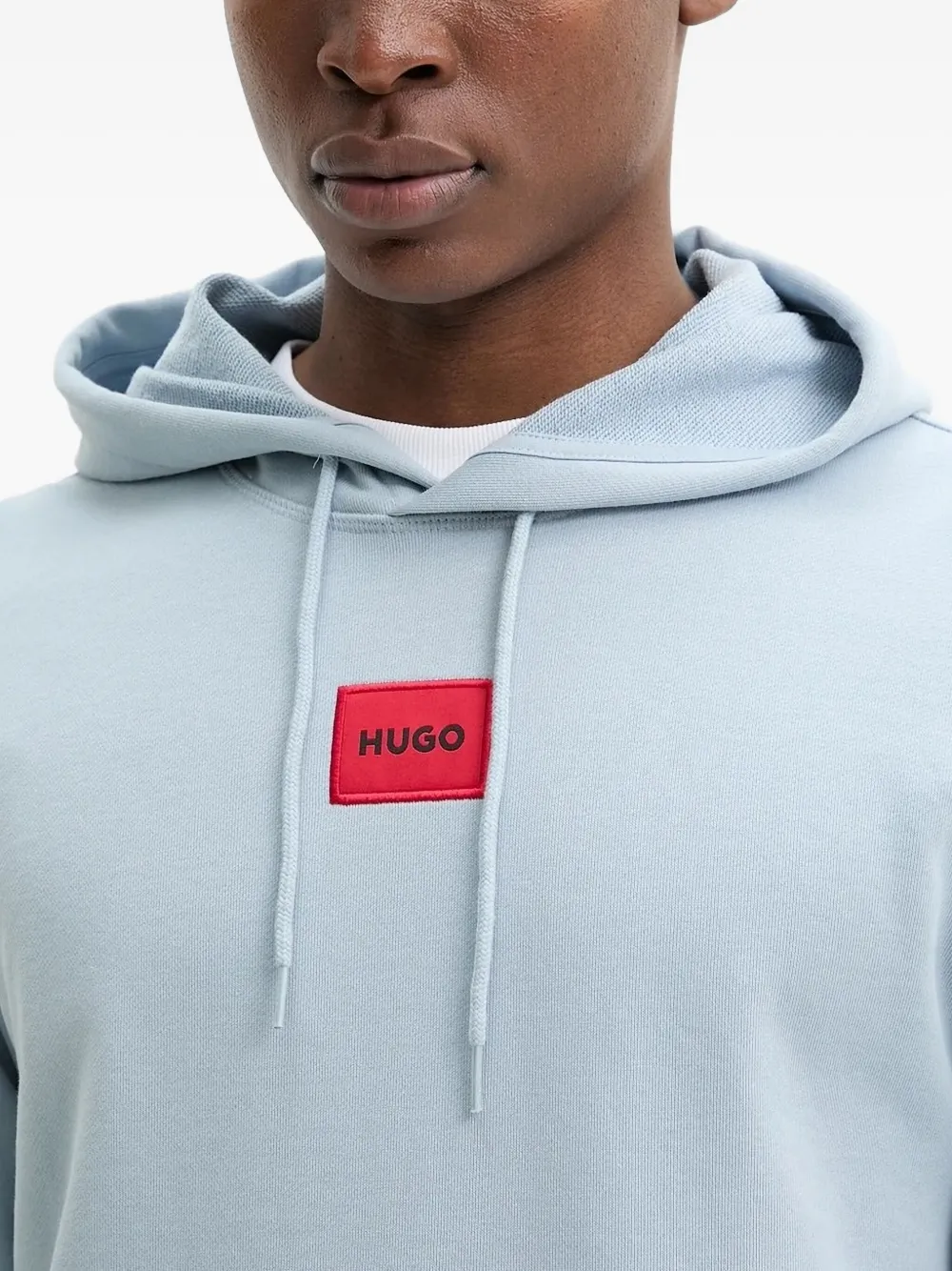 HUGO Hoodie met logopatch Blauw