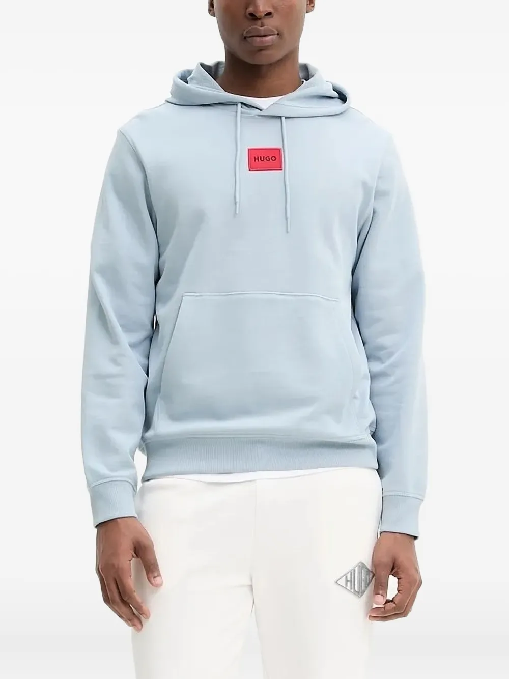 HUGO Hoodie met logopatch Blauw