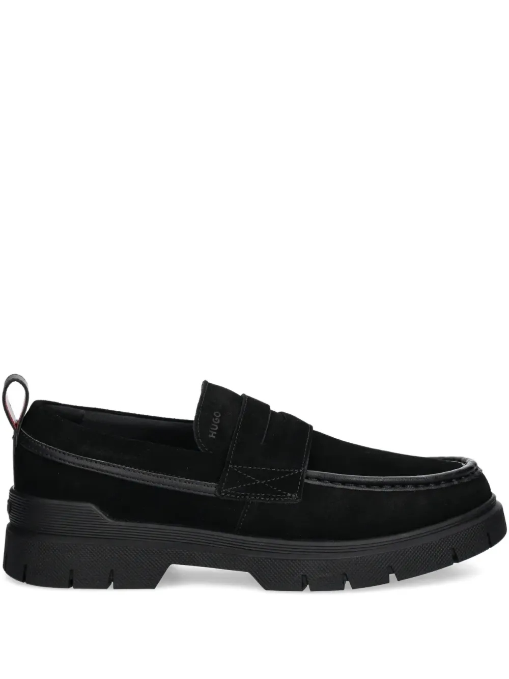 HUGO suede slip-on loafers Black