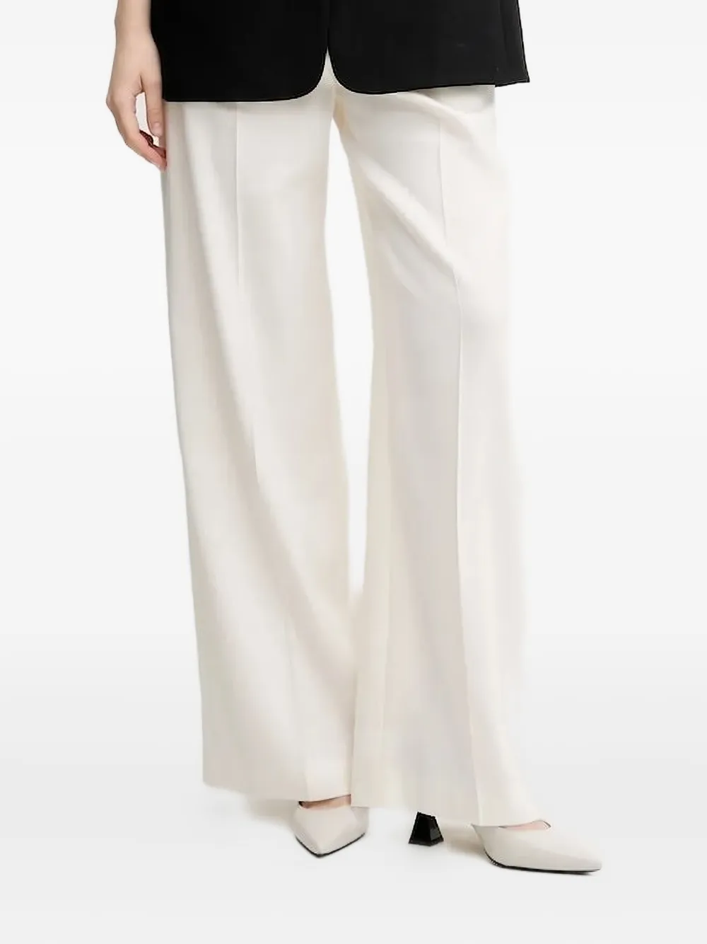 Hugo Boss Wide-leg Trousers In White
