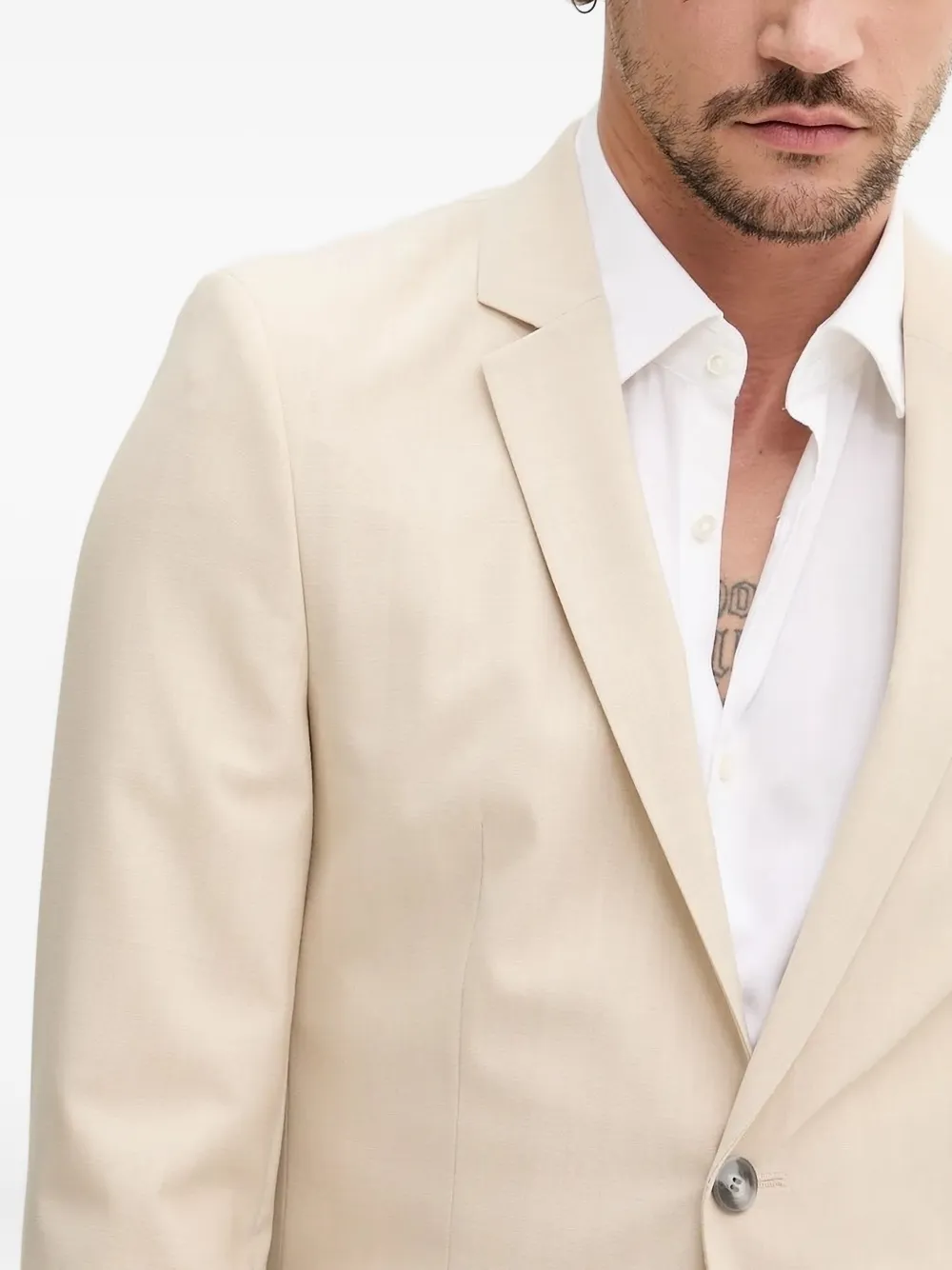 HUGO buttoned single-breasted suit Beige