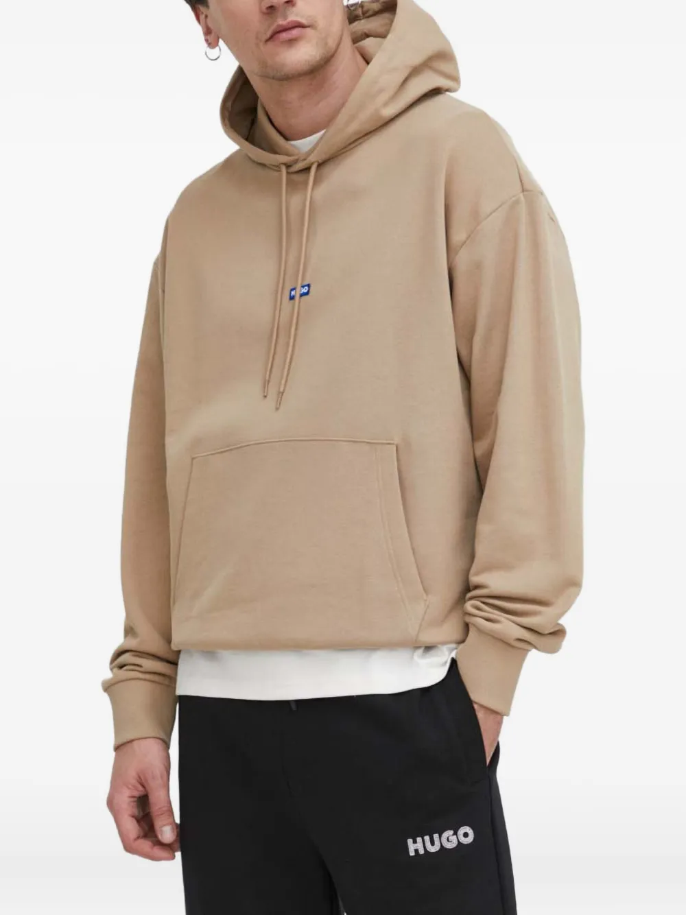 HUGO logo-patch hoodie | Neutrals | Image 1