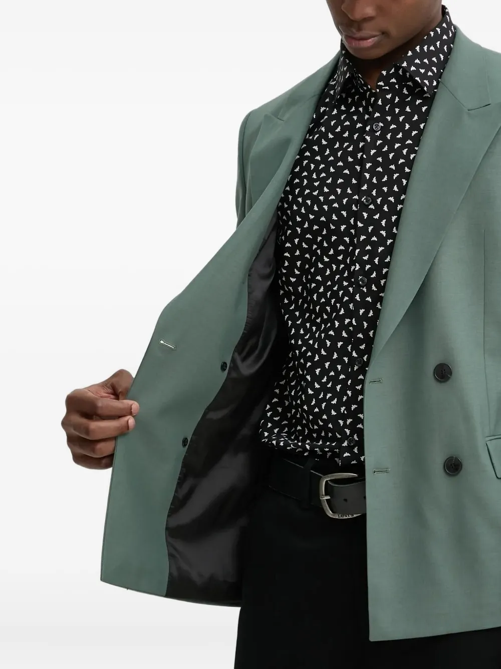 HUGO Blazer met dubbele rij knopen Groen