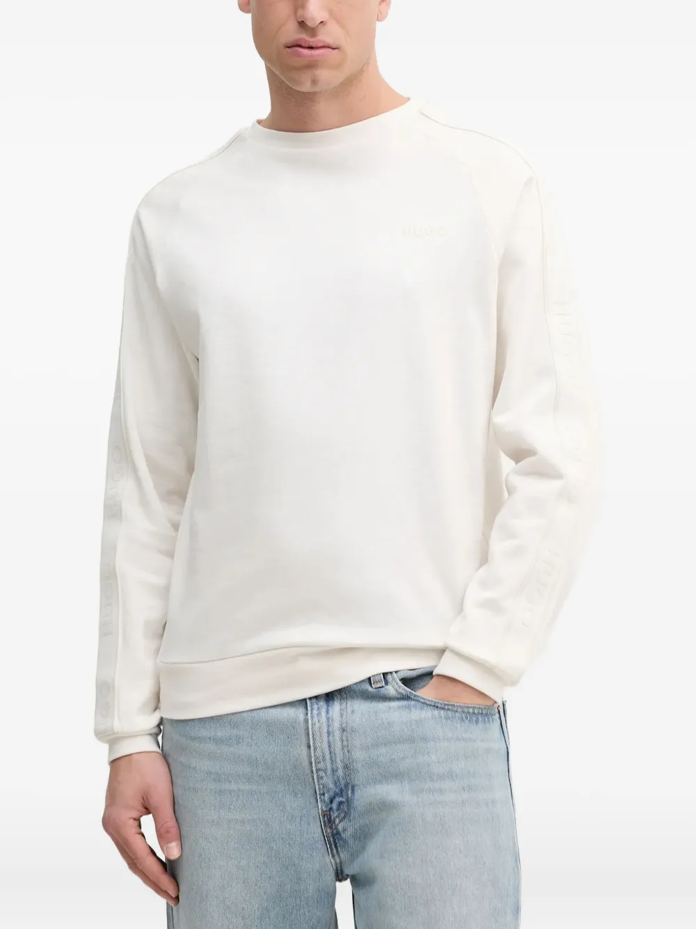 HUGO logo-detail raglan-sleeve sweatshirt | White | Image 1