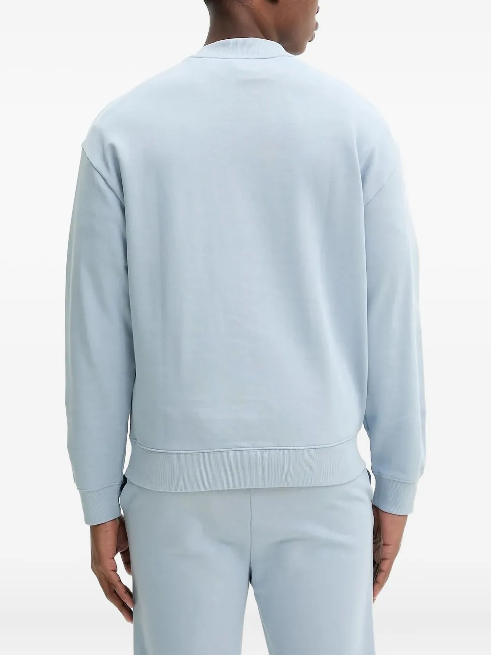 HUGO logo-print cotton sweatshirt - Blauw