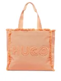 HUGO logo-embroidered tote bag - Orange