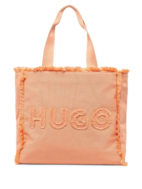 HUGO logo-embroidered tote bag