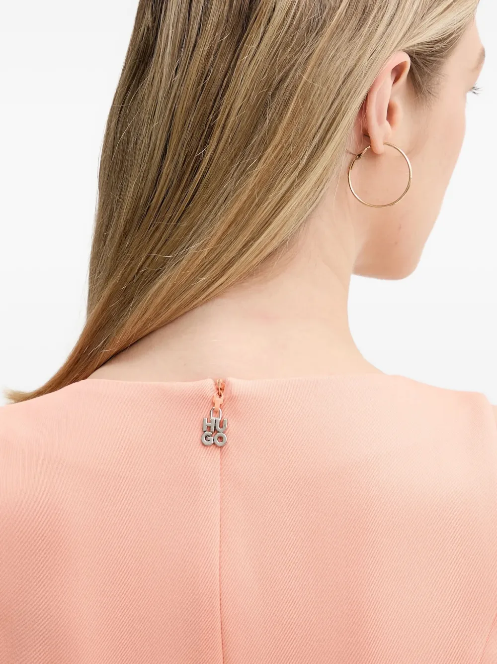 HUGO Mouwloze jurk met zakdetail Oranje