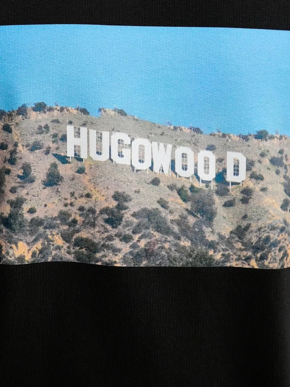 HUGO wood graphic-print sweatshirt Zwart