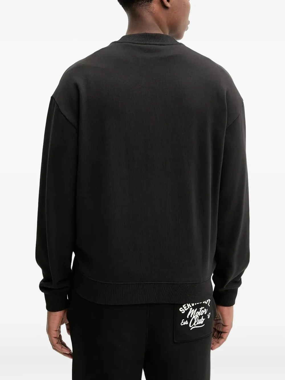 HUGO wood graphic-print sweatshirt - Zwart