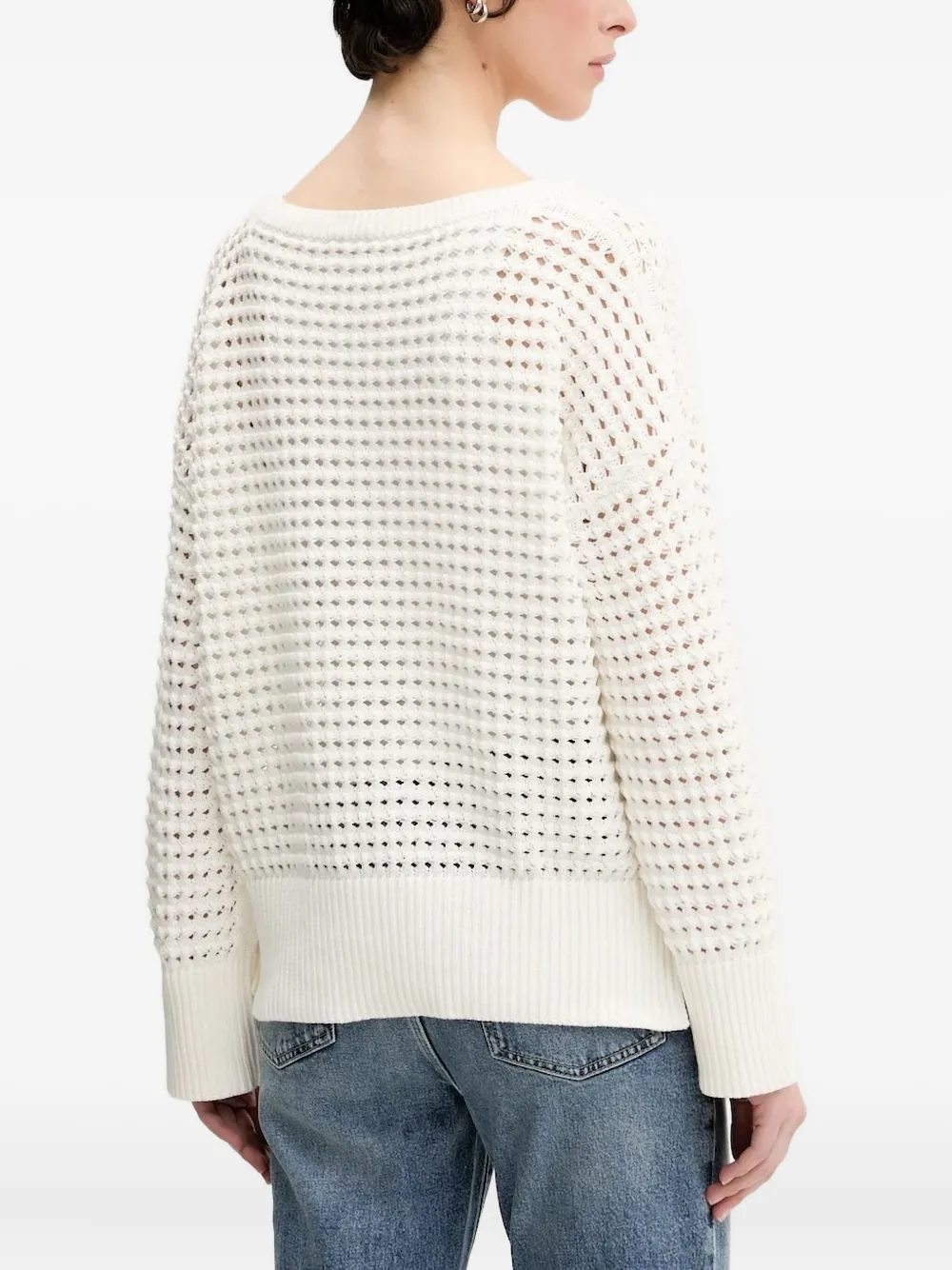 HUGO open-knit sweater Wit