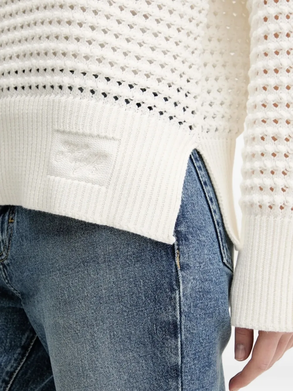 HUGO open-knit sweater Wit