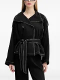HUGO belted double-breasted coat - Black