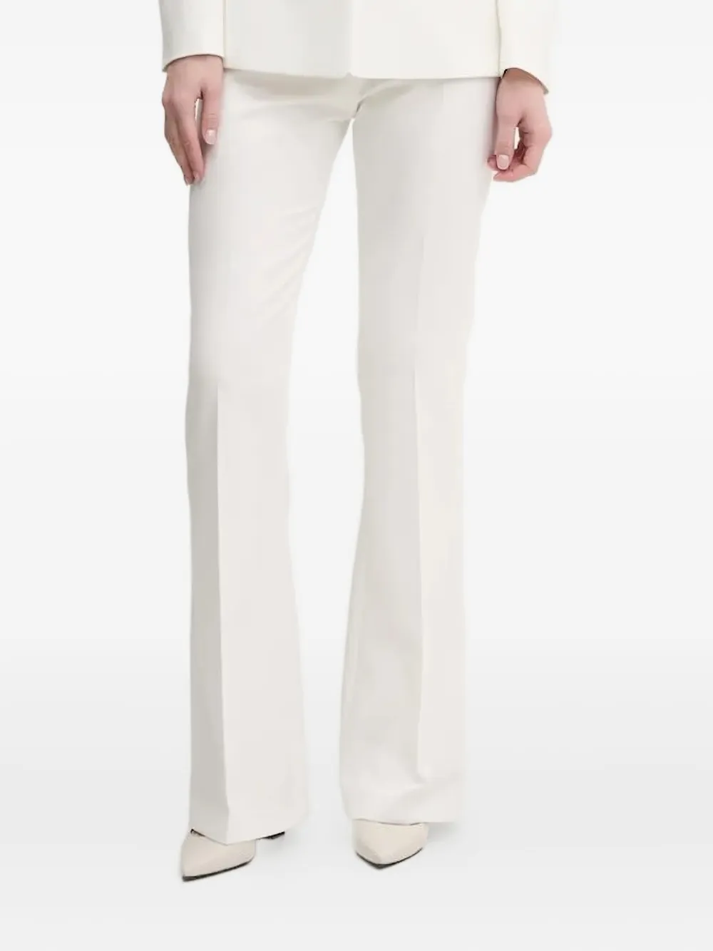 HUGO Flared broek met ceintuur Wit