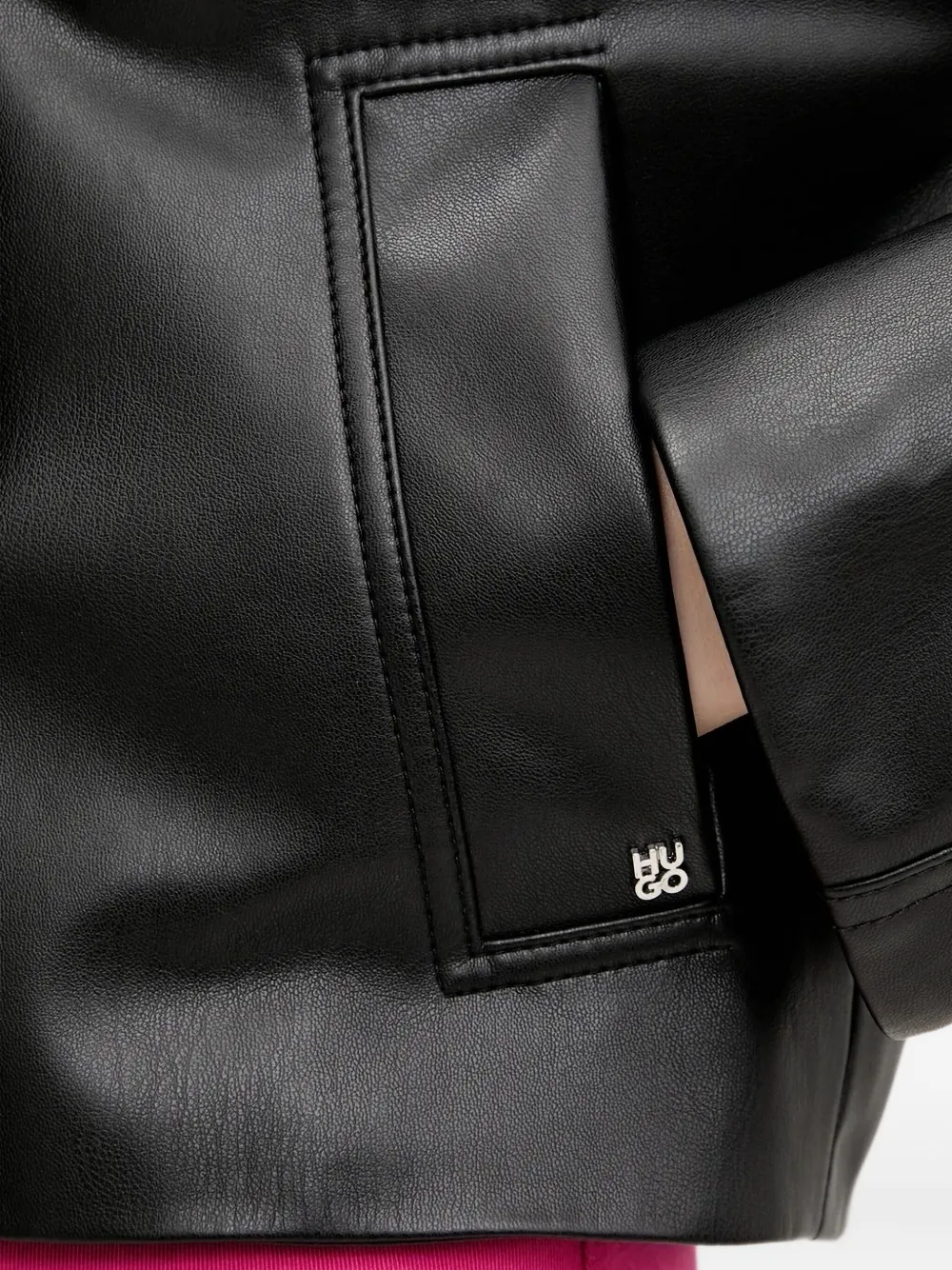Hugo Boss Double-breasted Cropped Jacket In Black