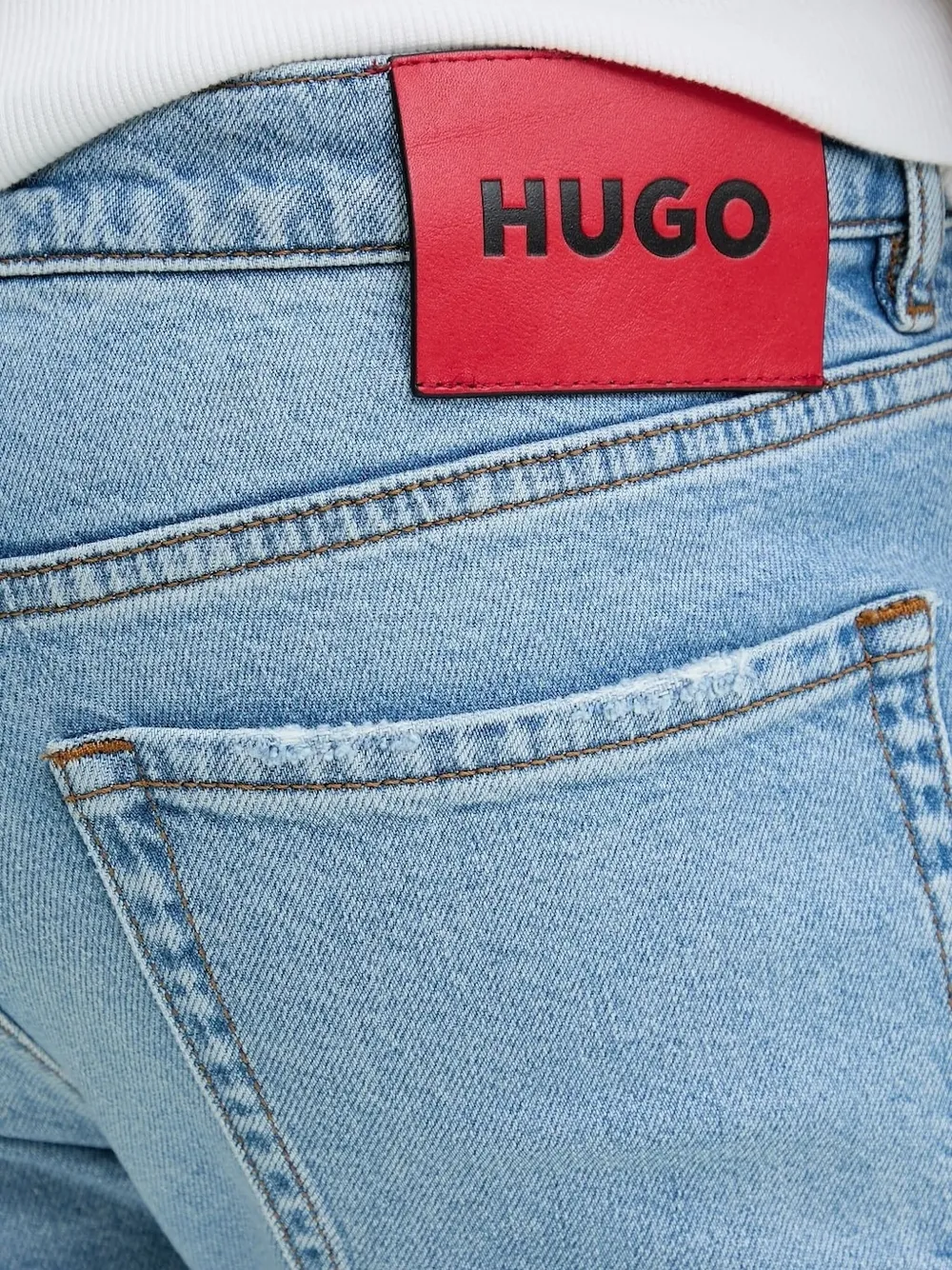 HUGO logo-patch jeans Blauw