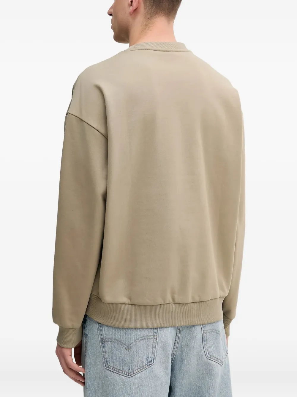 HUGO Sweater verfraaid met logo - Beige