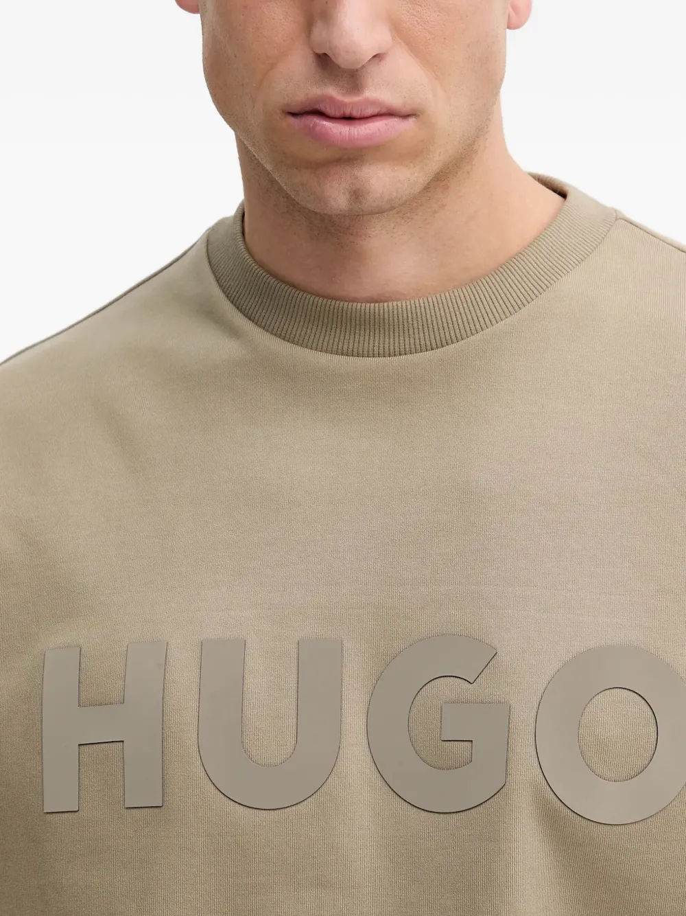 Hugo Boss Logo-embellished Cotton Sweatshirt In Brown