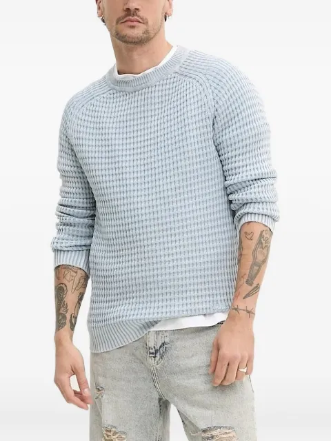 HUGO waffle-knit crew-neck sweater