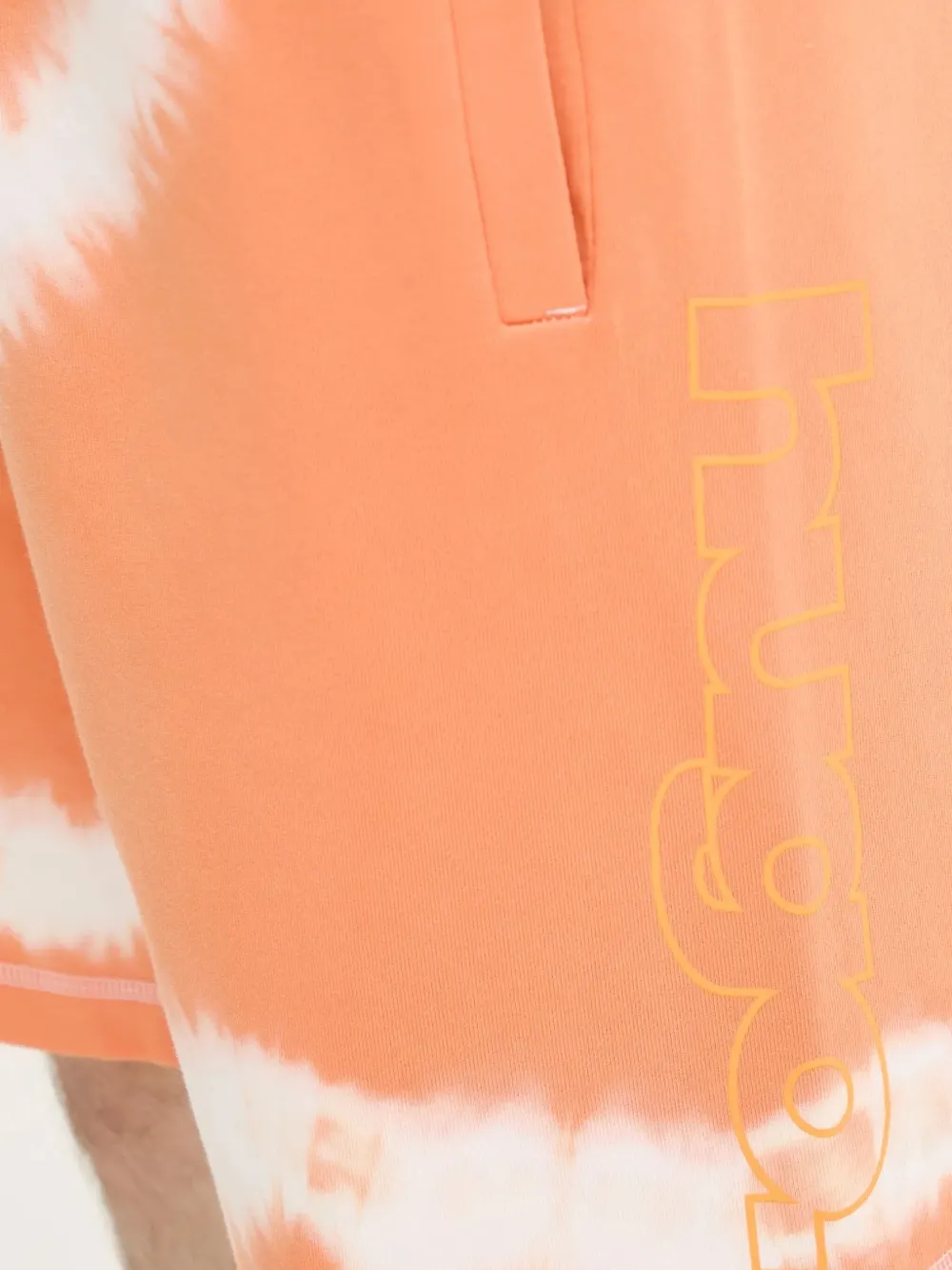 HUGO Trainingsshorts met logoprint Oranje