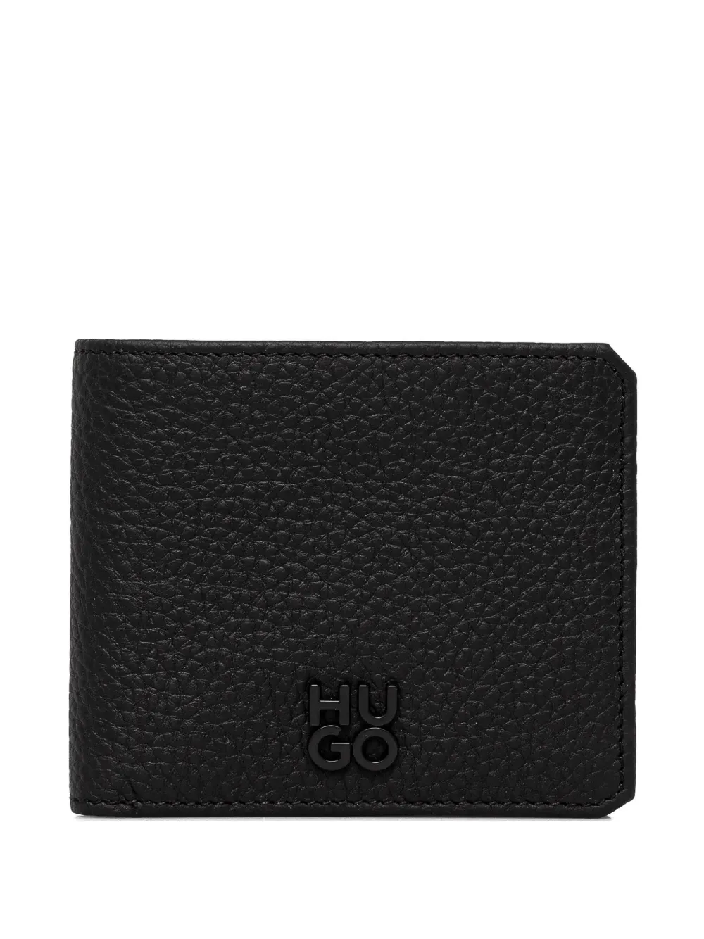 HUGO logo-lettering leather wallet | Black | Image 1