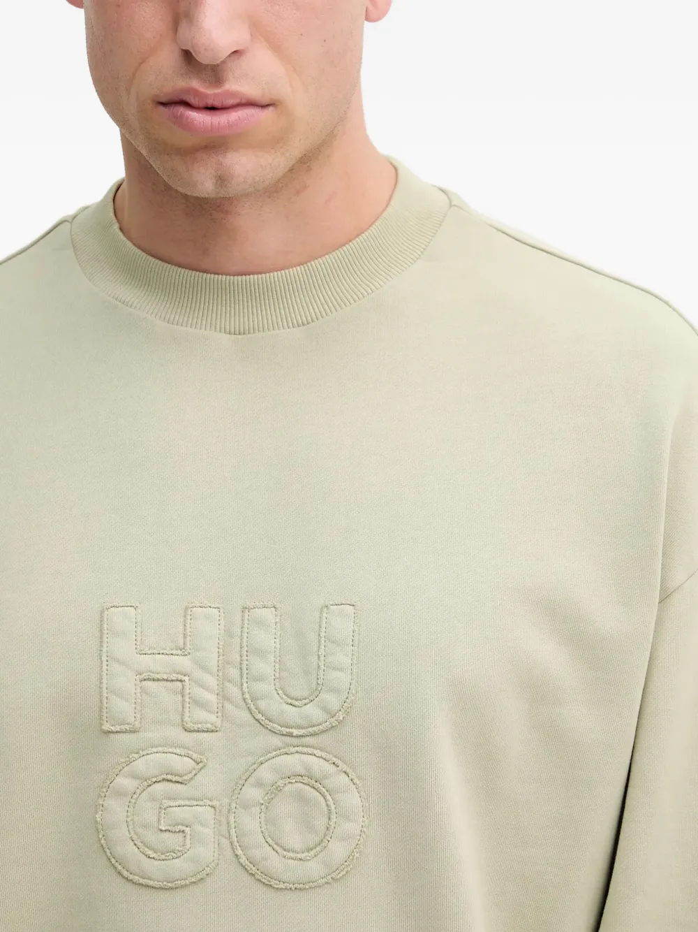 Hugo Boss Logo-embroidery Sweatshirt In Green