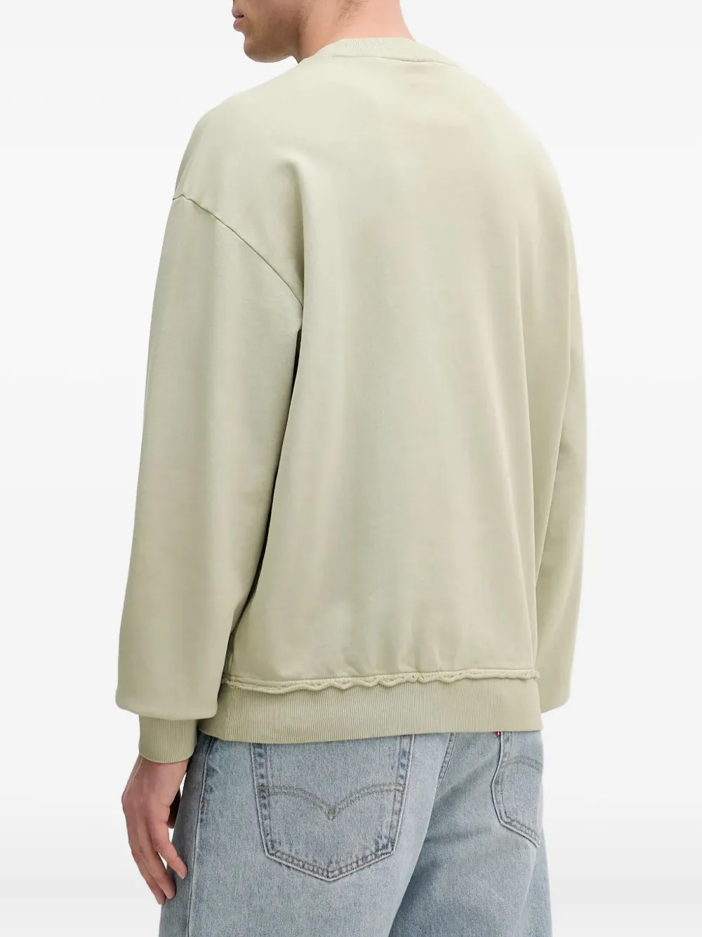 HUGO Sweater met geborduurd logo - Groen