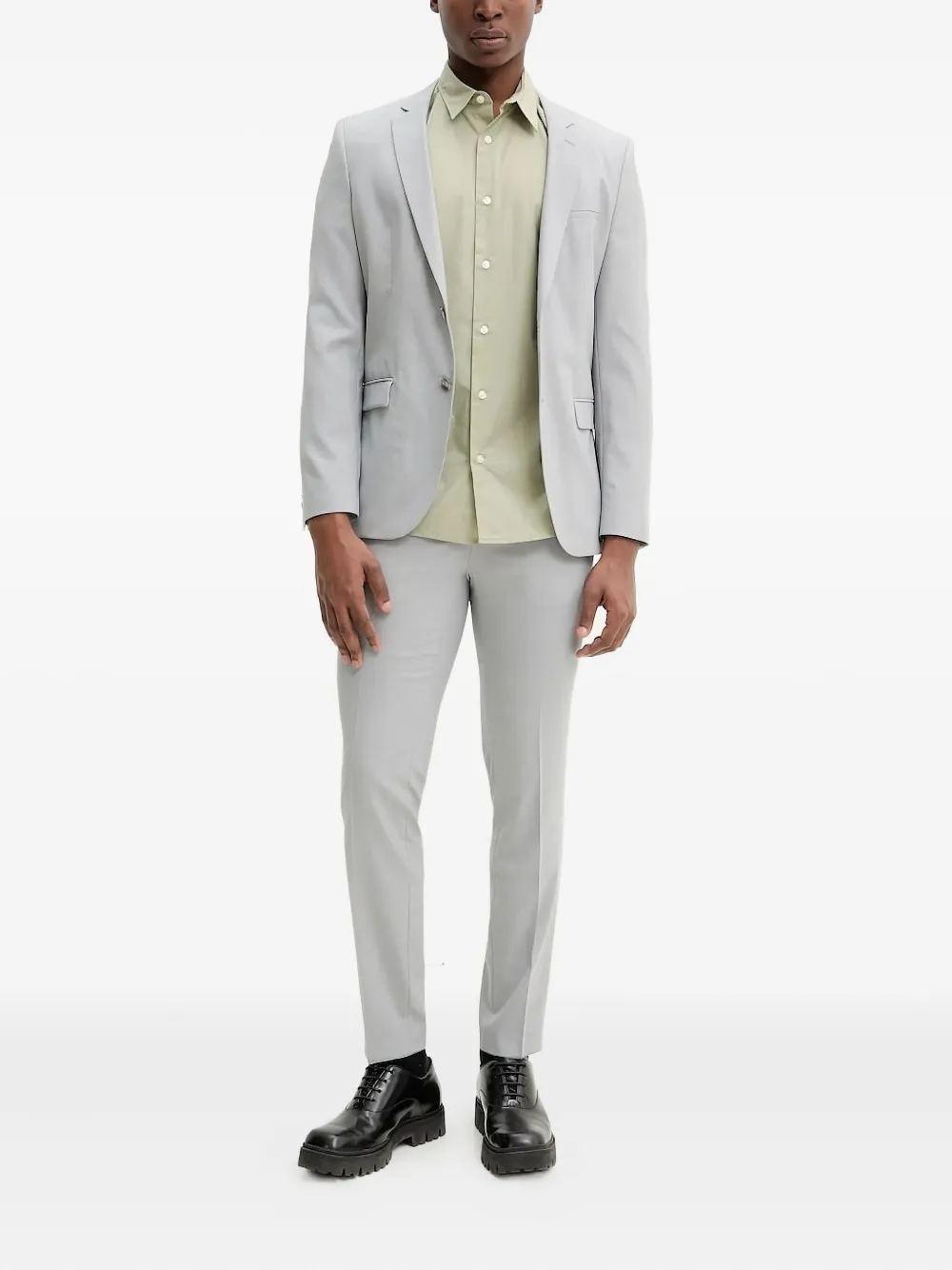 HUGO welt-pockets single-breasted suit Grijs