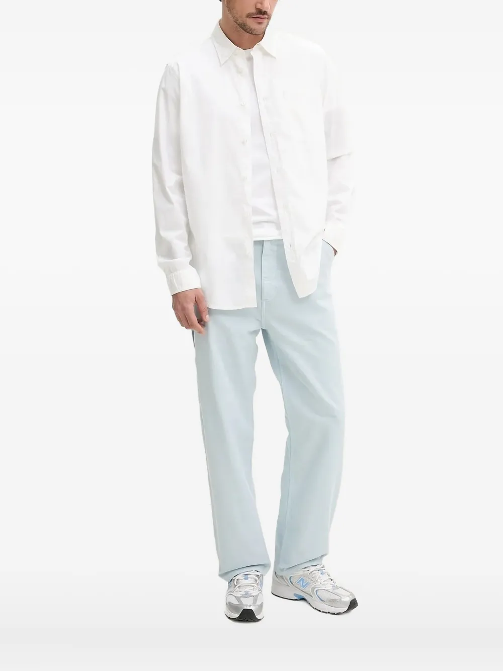 Hugo Boss Long-sleeve Pocket Shirt In White