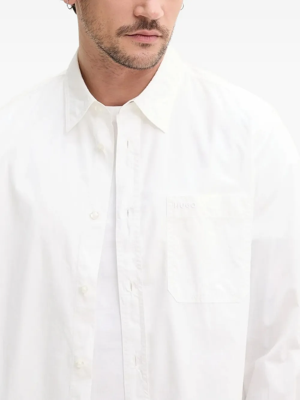 HUGO T-shirt met lange mouwen Wit