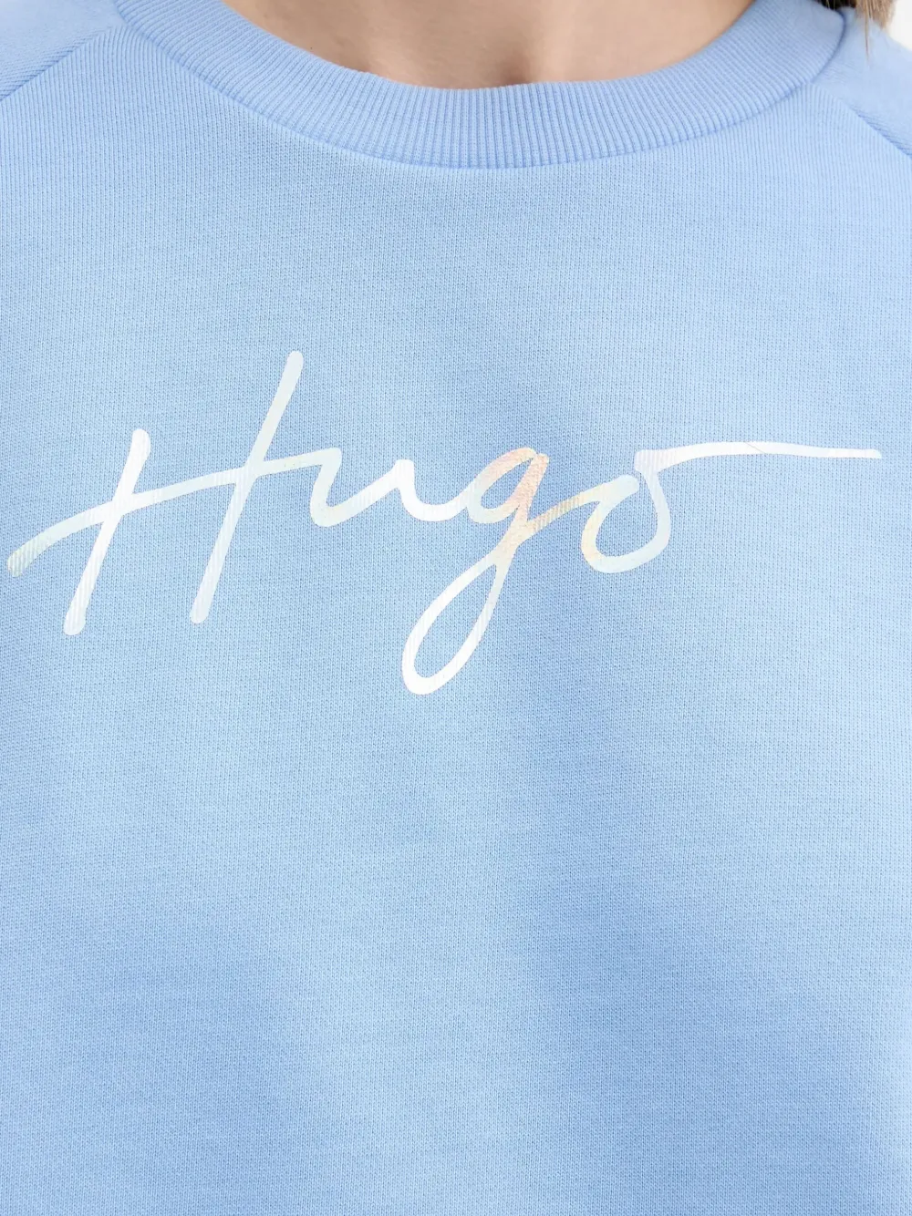 HUGO Sweater met logoprint Blauw