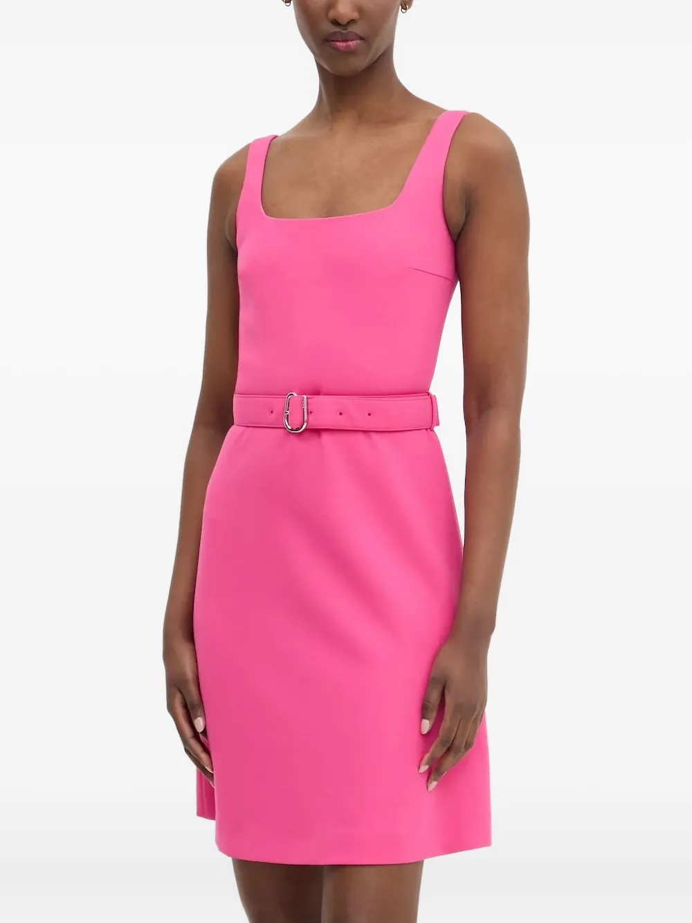 HUGO square-neck belted mini dress Roze