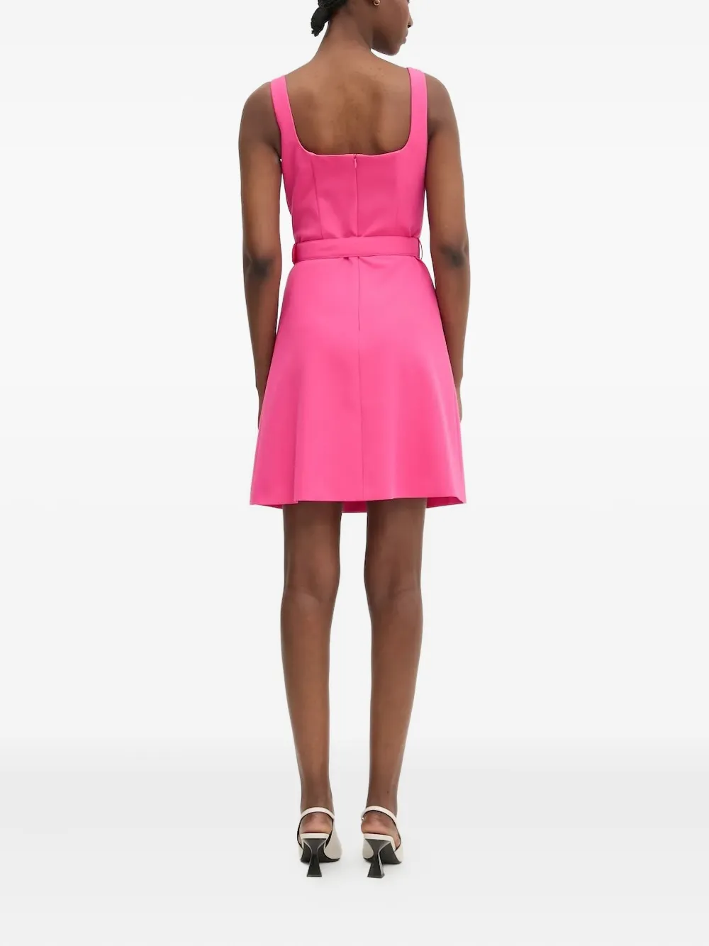 HUGO square-neck belted mini dress Roze