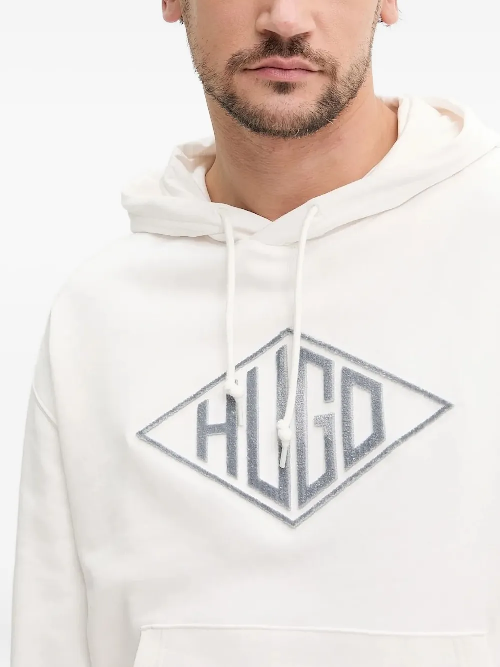 HUGO Hoodie met logo Wit