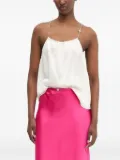 HUGO chain-embellished satin slip top - White