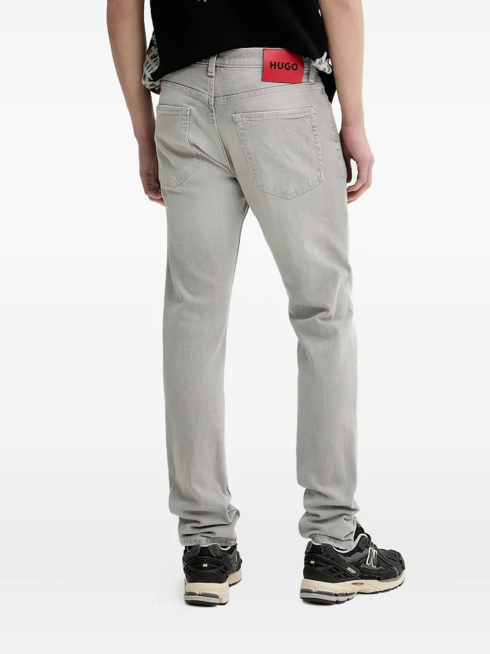 HUGO logo-patch jeans Grijs