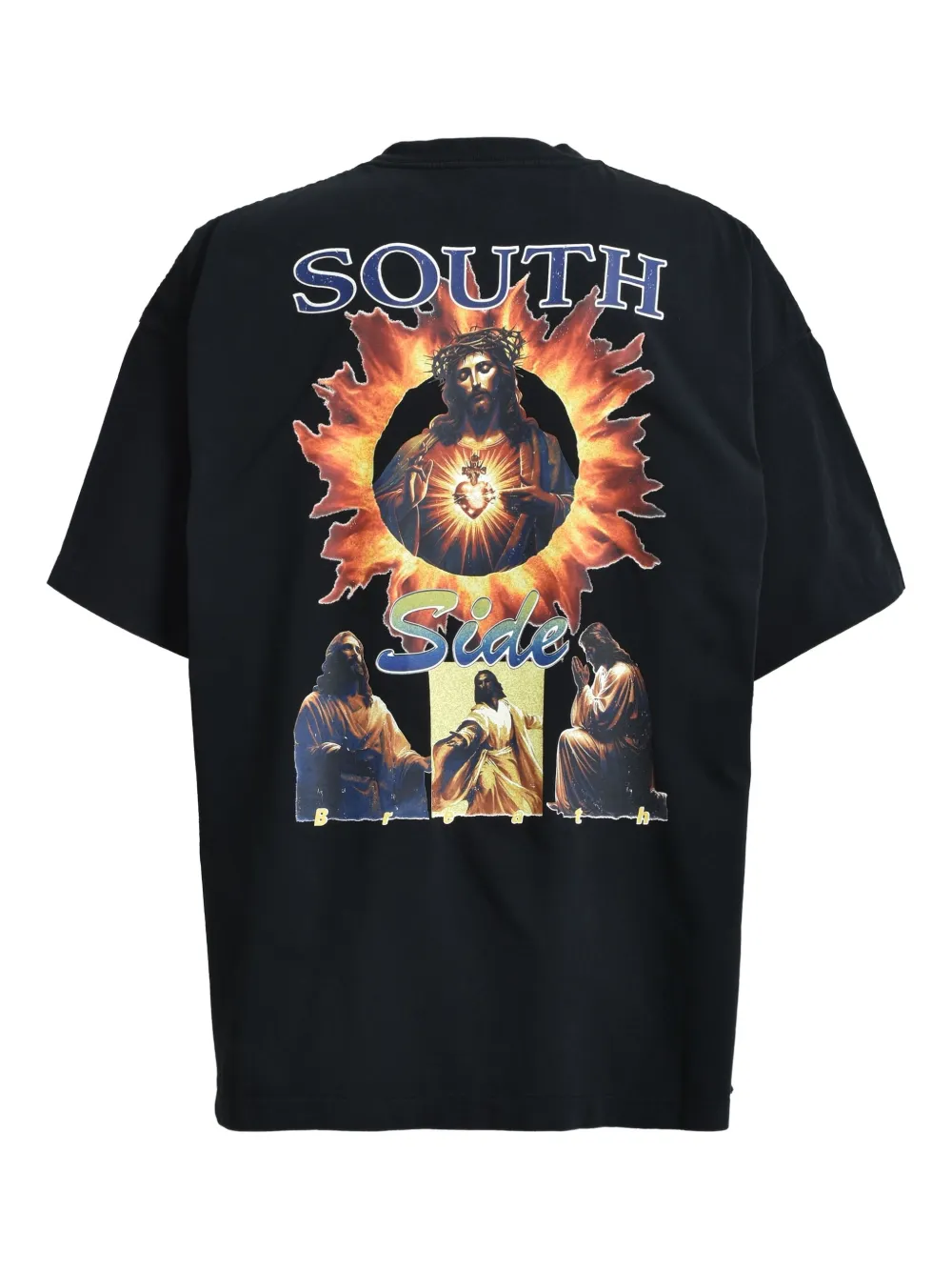 BREATH Oversized T-shirt met grafische print Zwart