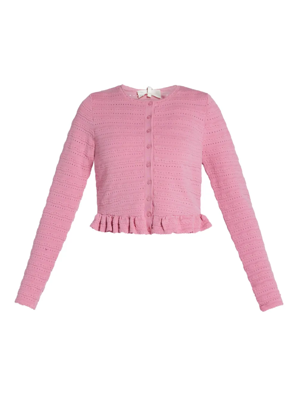 ruffled-hem cardigan