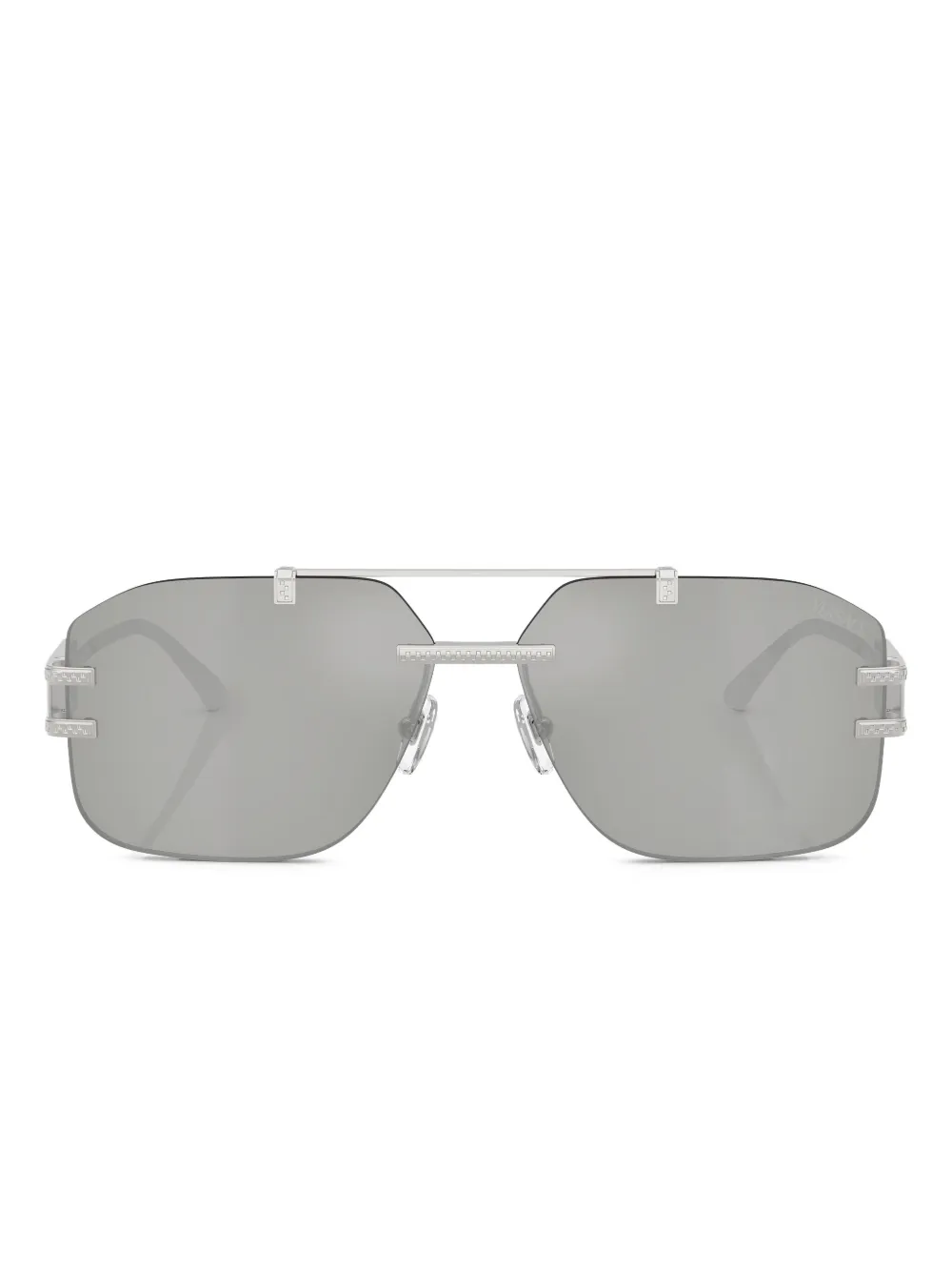 Versace Eyewear Zonnebril met piloten montuur Zilver