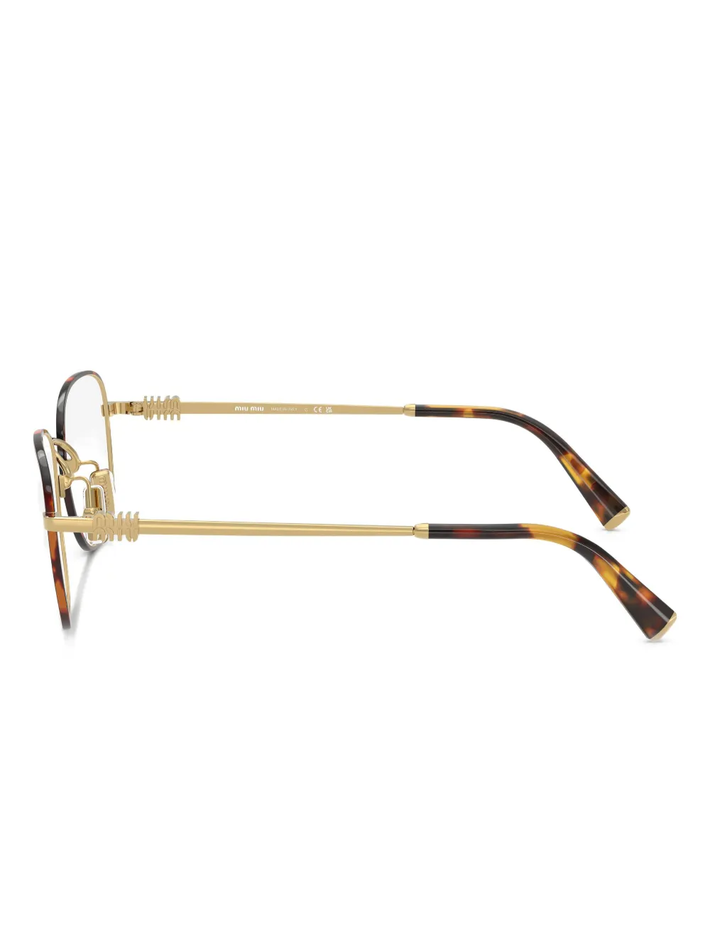 Miu Eyewear Bril met logo Goud
