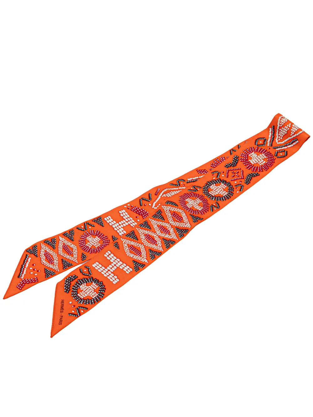 Hermès Pre-Owned 20th Century Kelly en Perles Silk Twilly Scarf scarves | Orange | Image 1