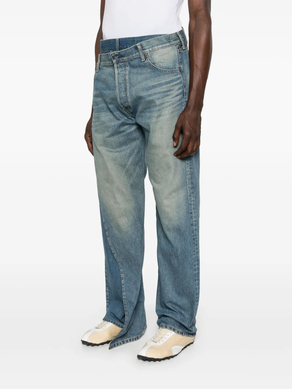 Junya Watanabe MAN Gelaagde jeans Blauw