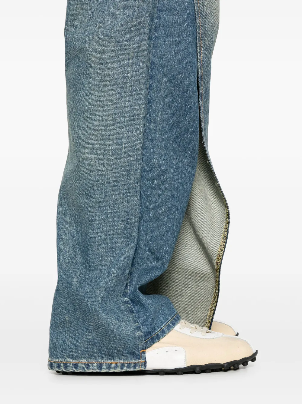 Junya Watanabe MAN Gelaagde jeans Blauw