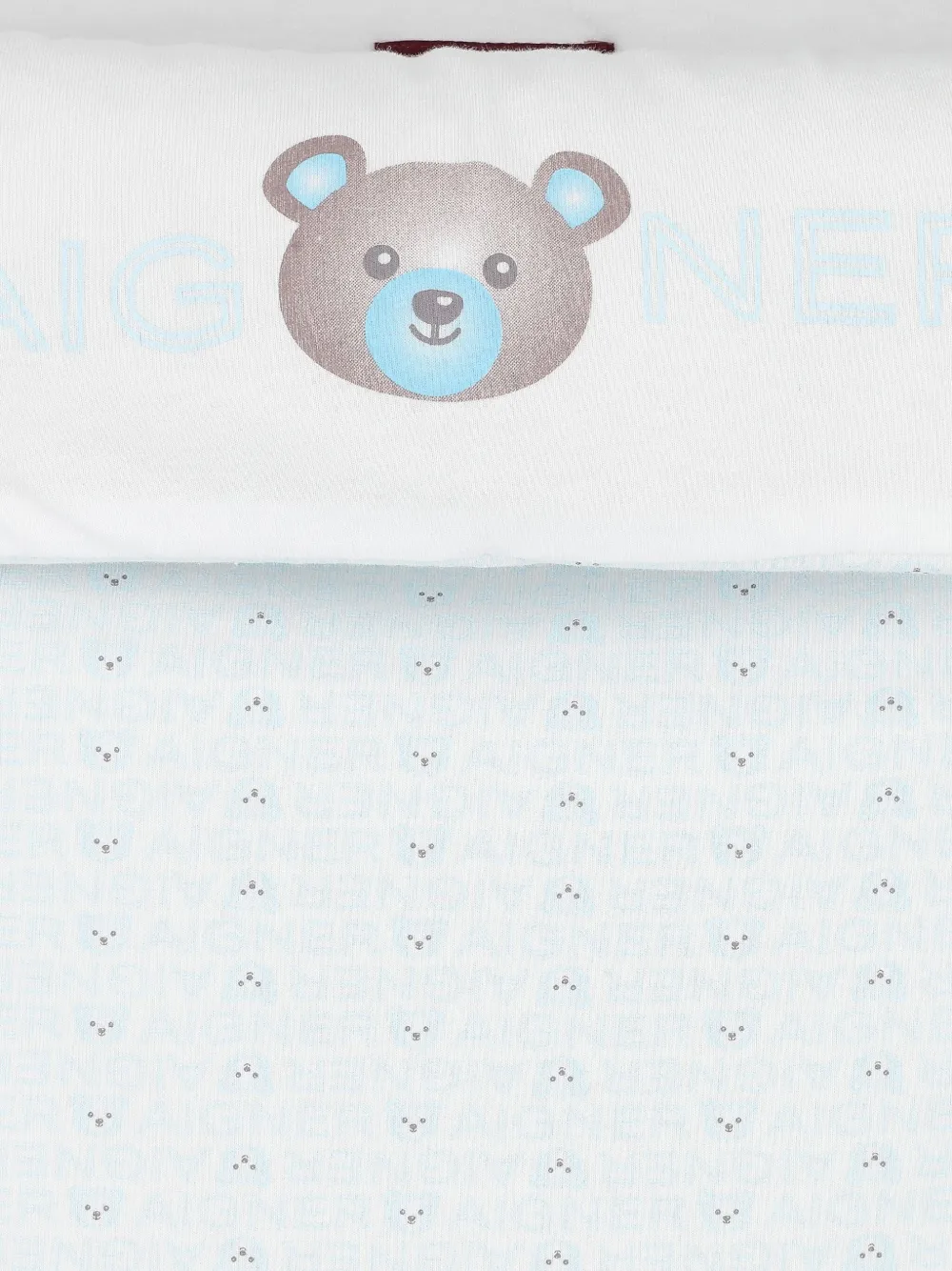 Aigner Kids Deken met beerprint en logo Blauw