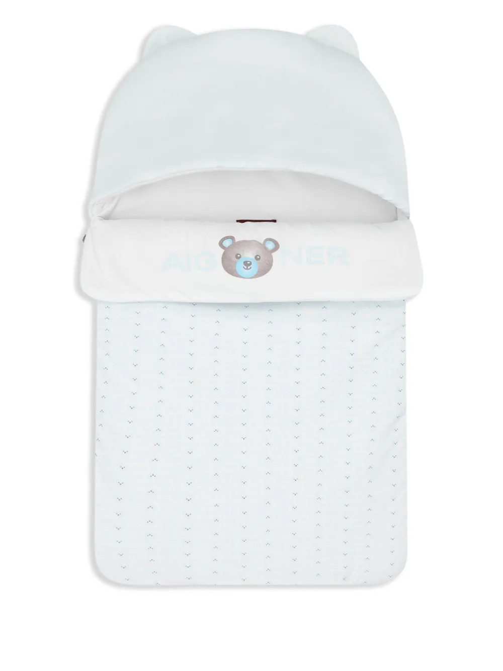 Aigner Kids Deken met beerprint en logo Blauw