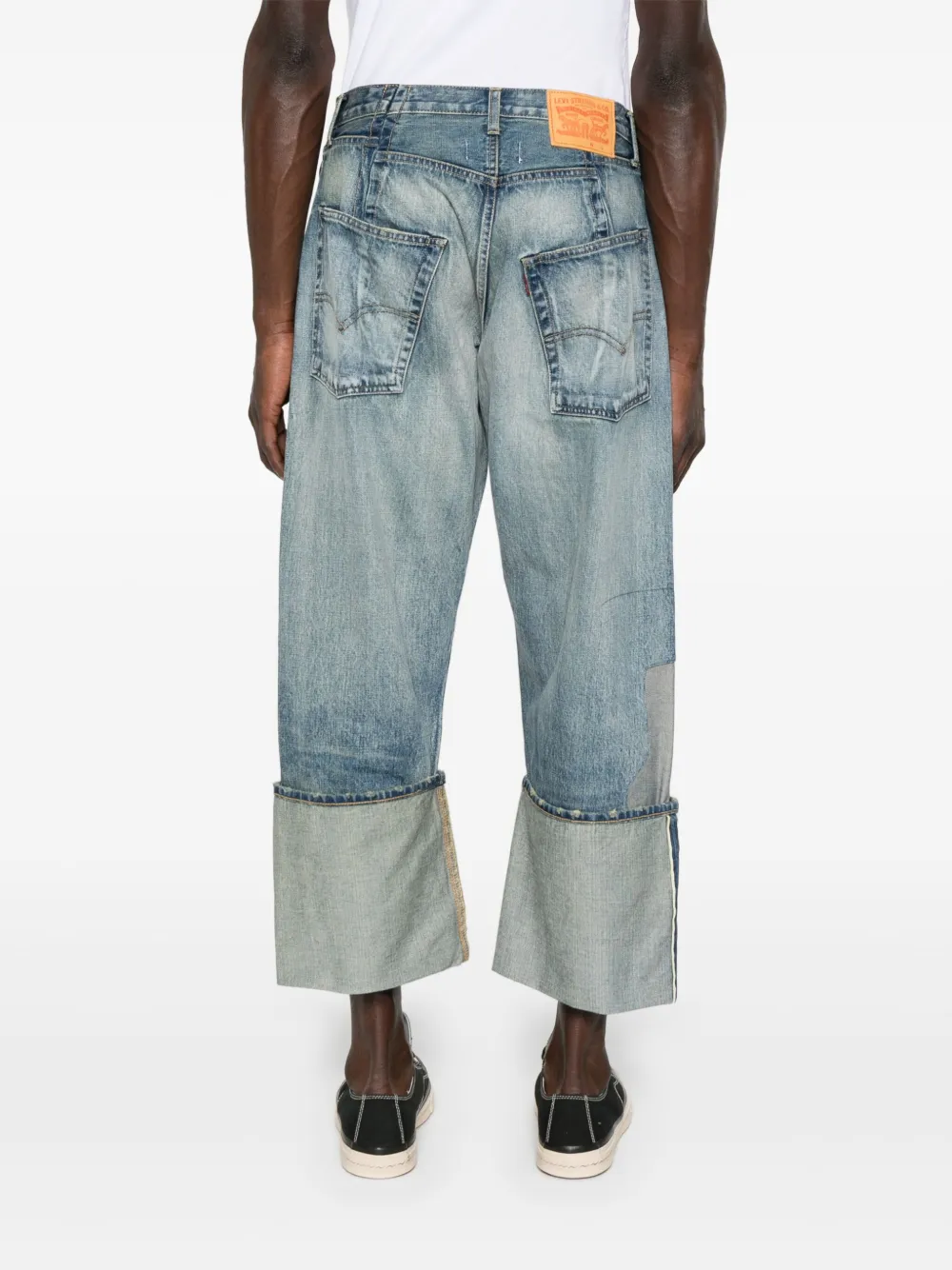 Junya Watanabe MAN Jeans met patchdetail Blauw