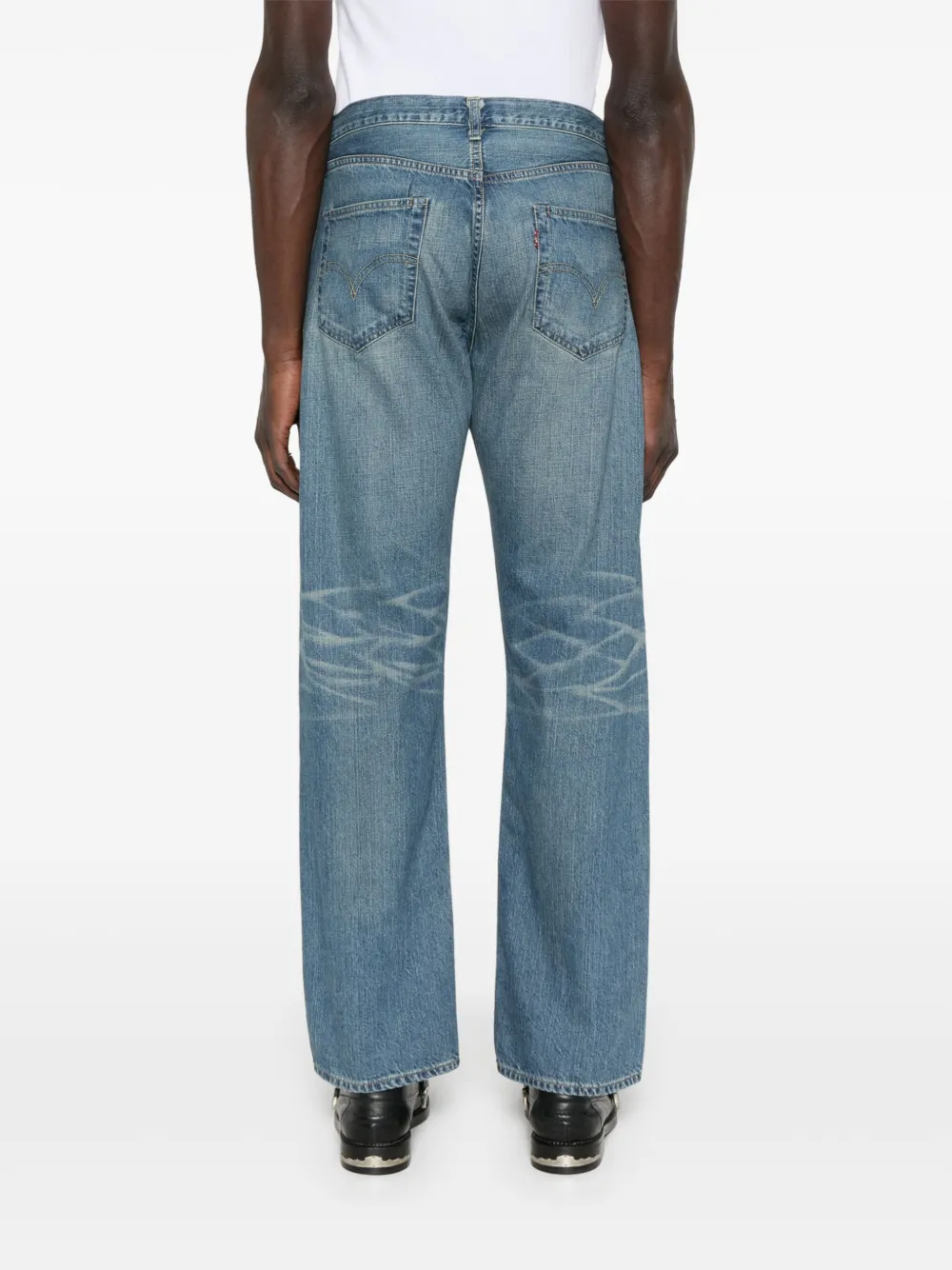 Junya Watanabe MAN Jeans met patchdetail Blauw